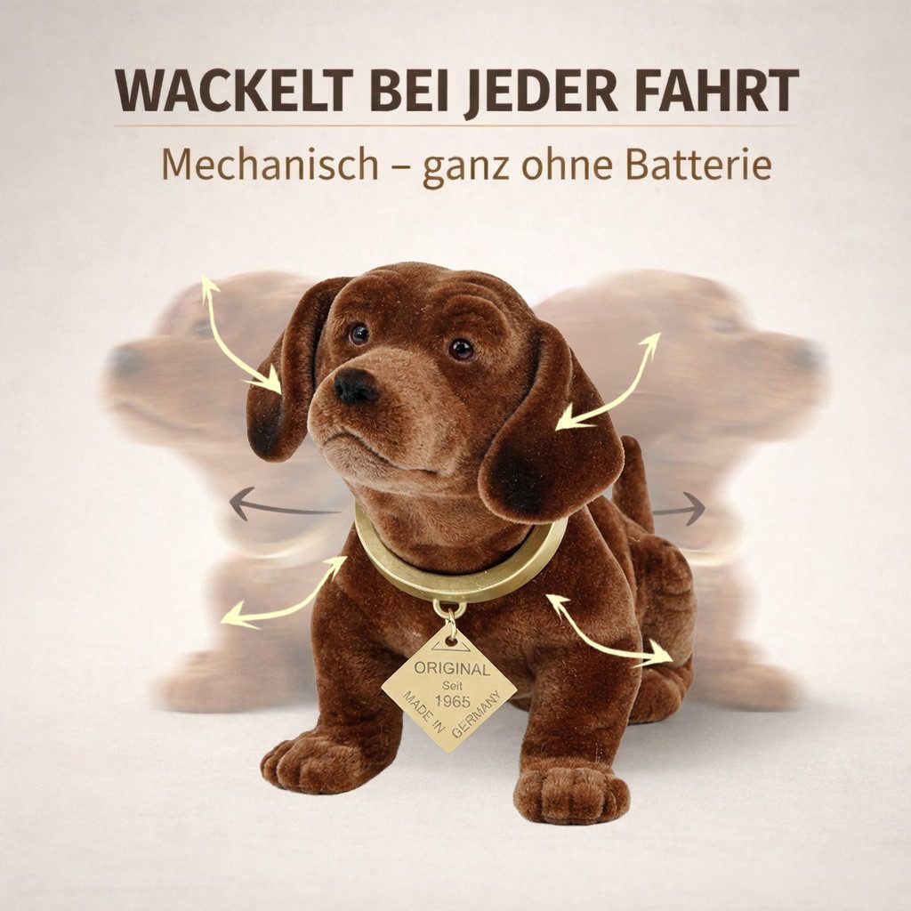 Kremers Schatzkiste Dekofigur Original Wackeldackel klein Wackelhund 19cm Auto Hutablage von Rakso