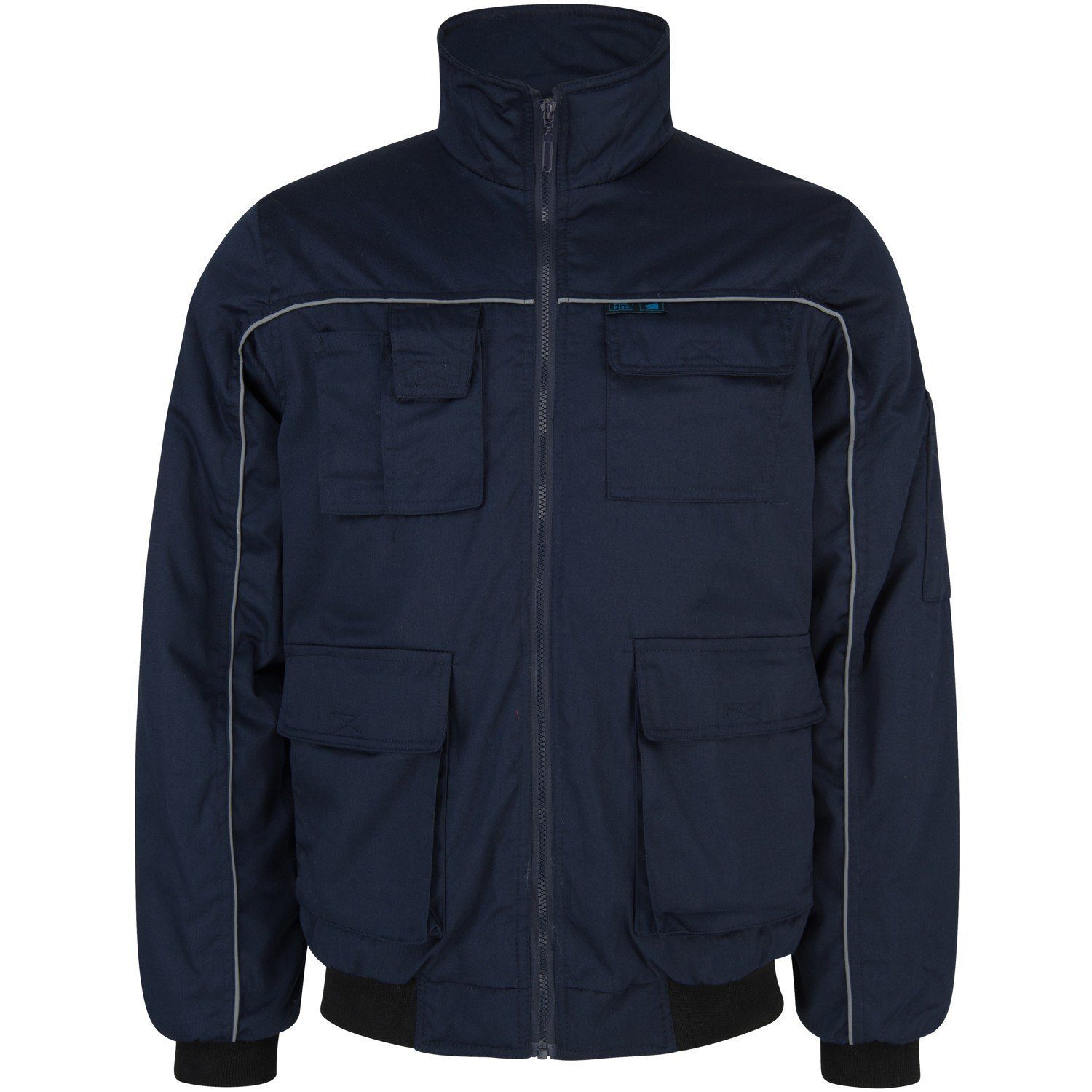 PRO FIT by Fitzner Arbeitsjacke Warm, Blau Sitz Robust Profi Taschen, Navy (1, & Stück) Optimaler Reflektierend, Viele