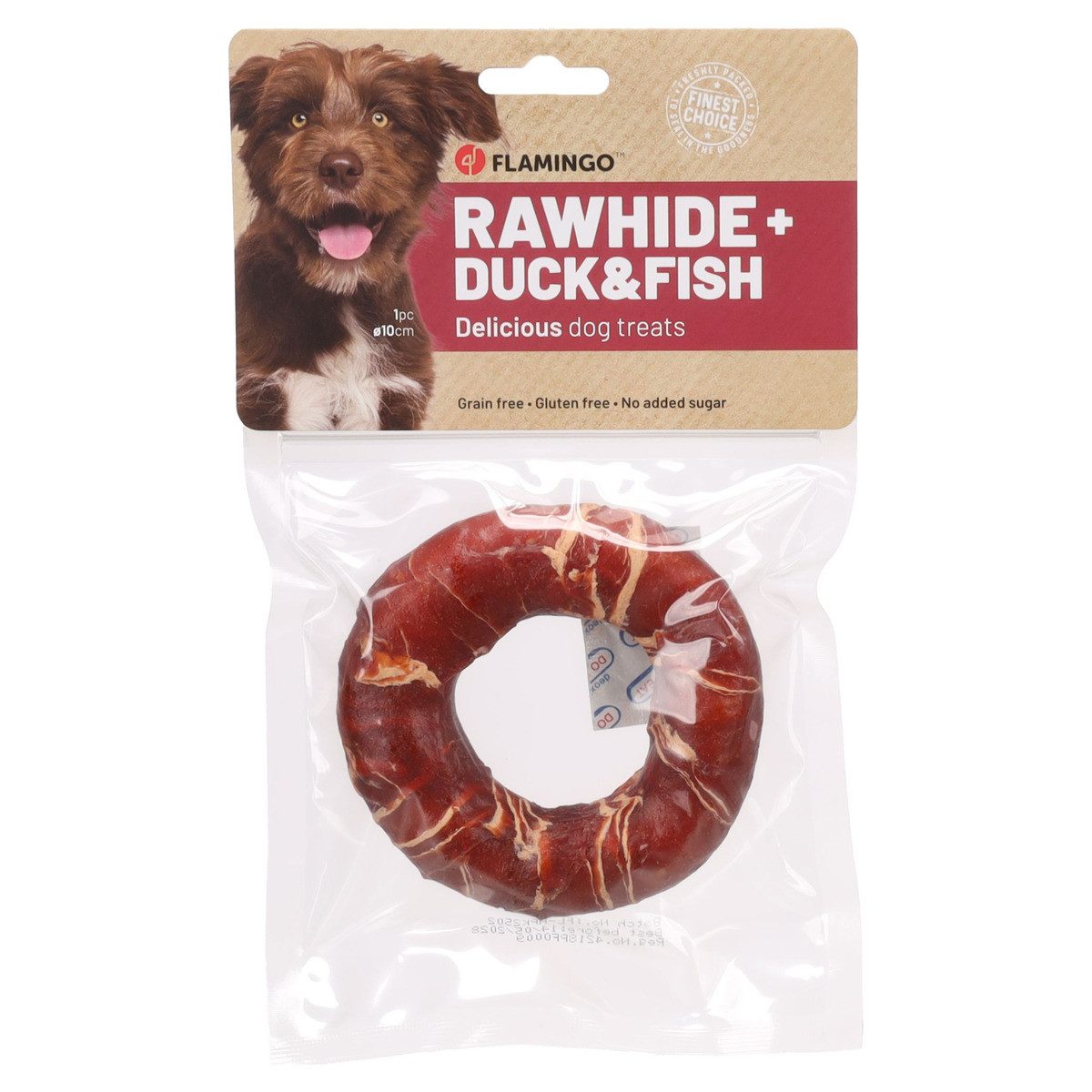 Flamingo Hundesnack R'Hide Ring mit Ente & mit Kabeljau, für: Hund