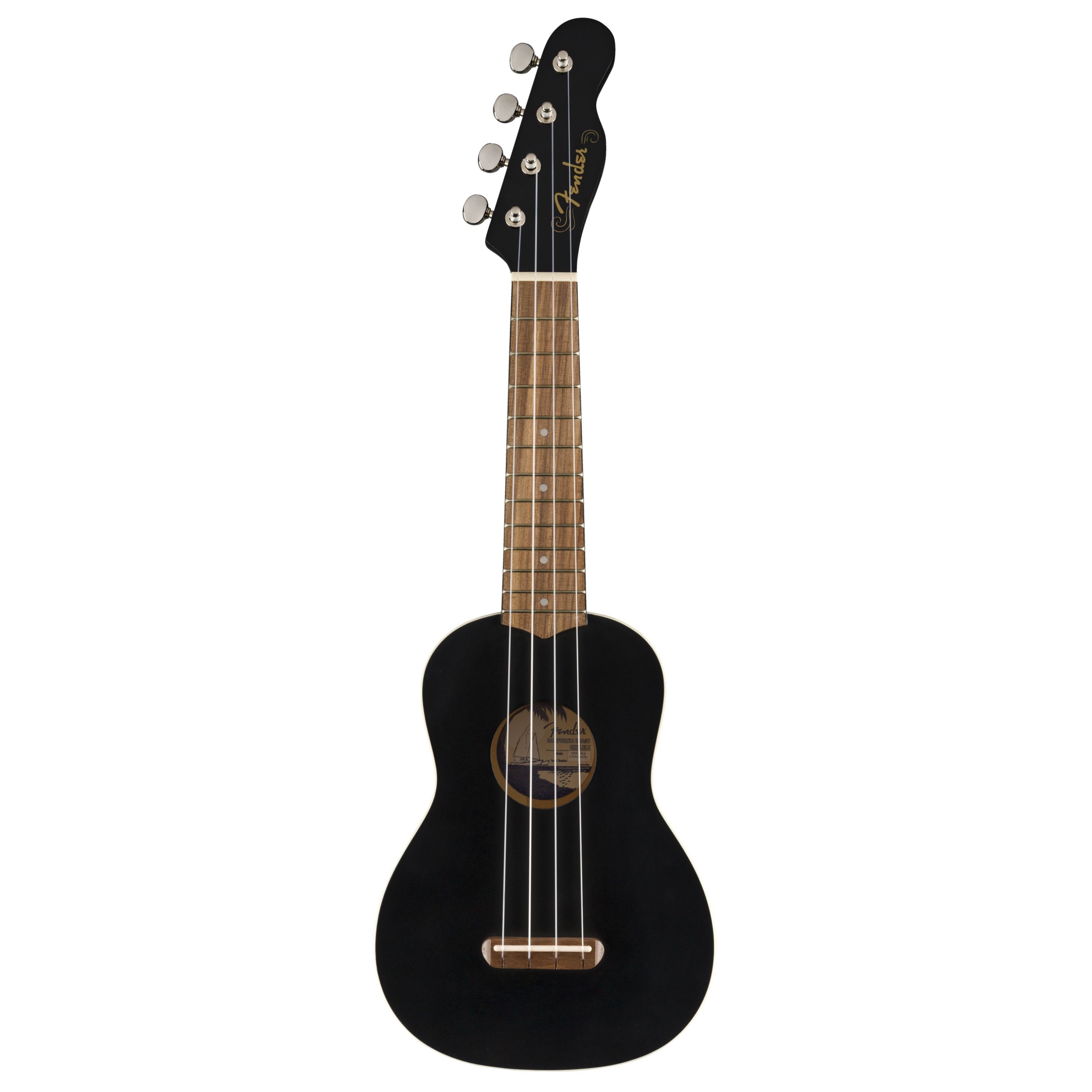 Fender Ukulele, Venice Sporano Uke Black, Ukulelen, Sopran Ukulelen, Venice Soprano Ukulele Black - Sopran Ukulele