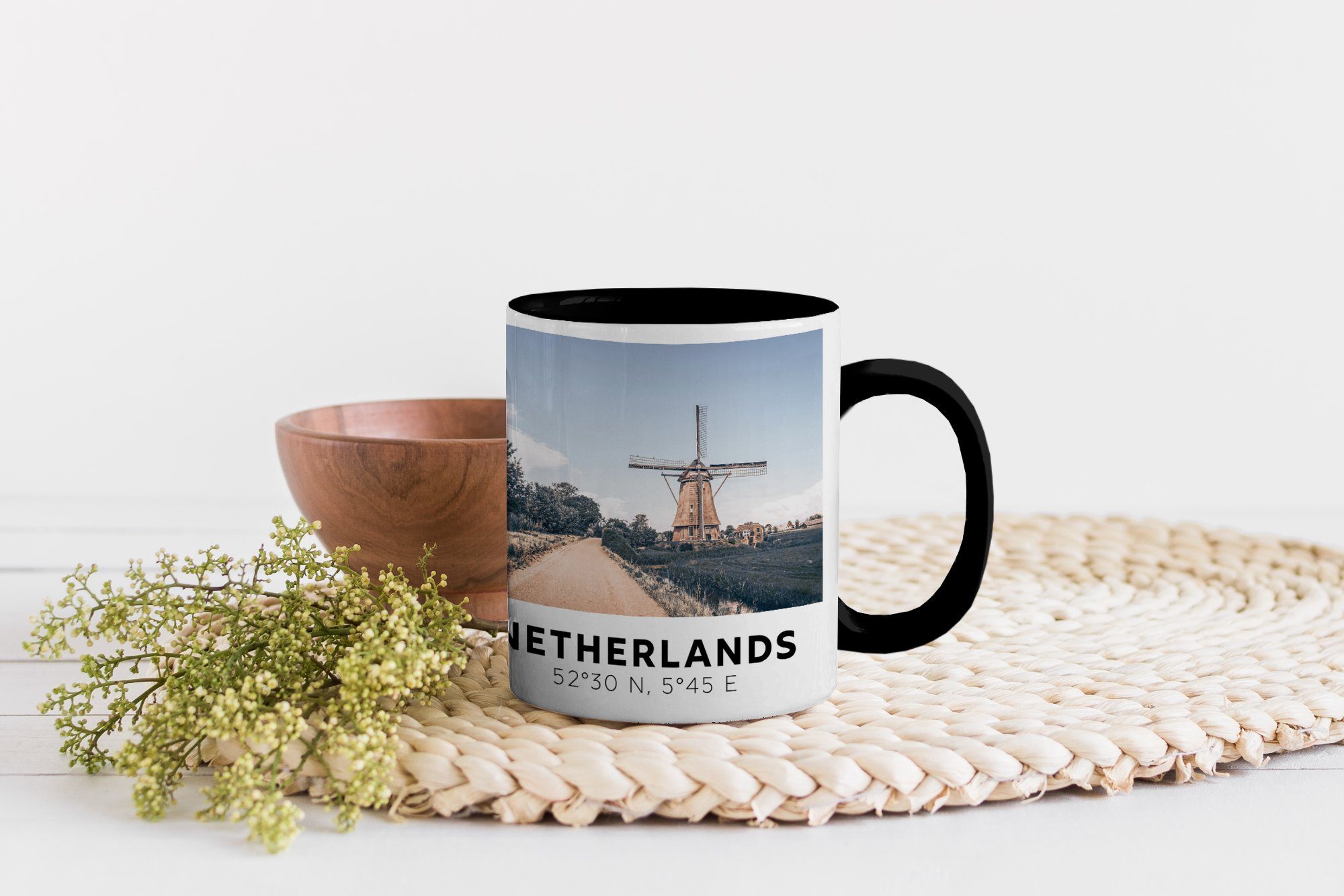 - Keramik, Geschenk Sommer, - Niederlande Windmühle - Teetasse, MuchoWow Zaubertasse, Vintage Kaffeetassen, Tasse Farbwechsel,