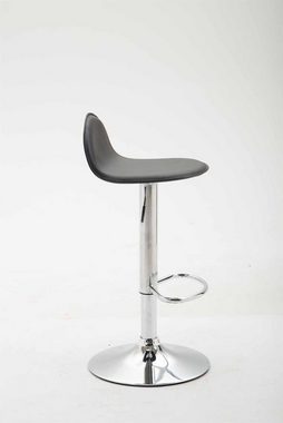 TPFLiving Barhocker Lana (mit hoher Rückenlehne und Fußstütze - Hocker für Theke & Küche), 360° drehbar - Gestell: Metall chrom- Sitzfläche: Kunstleder Schwarz