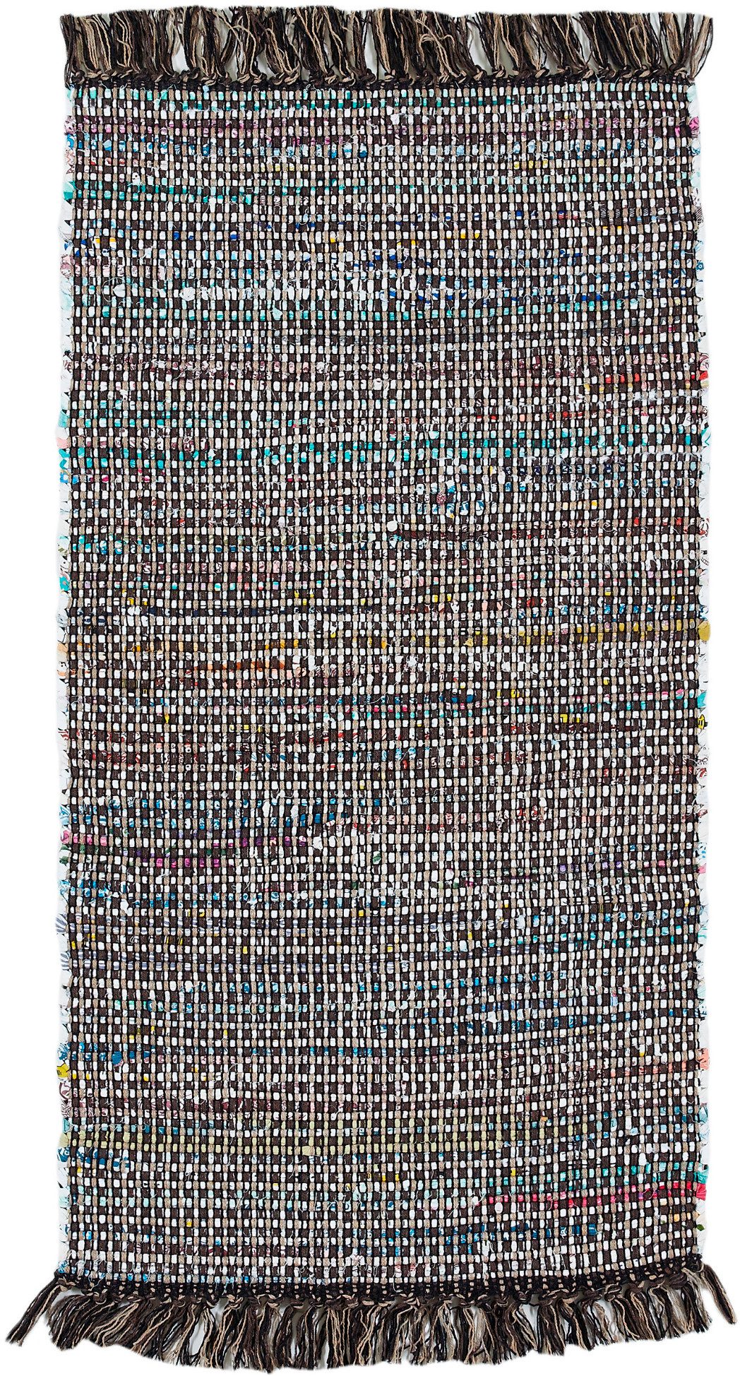 Andiamo Teppich Frida, rechteckig, Höhe: 8 mm, Handweb Teppich, Fleckerl, reine Baumwolle, handgewebt, mit Fransen