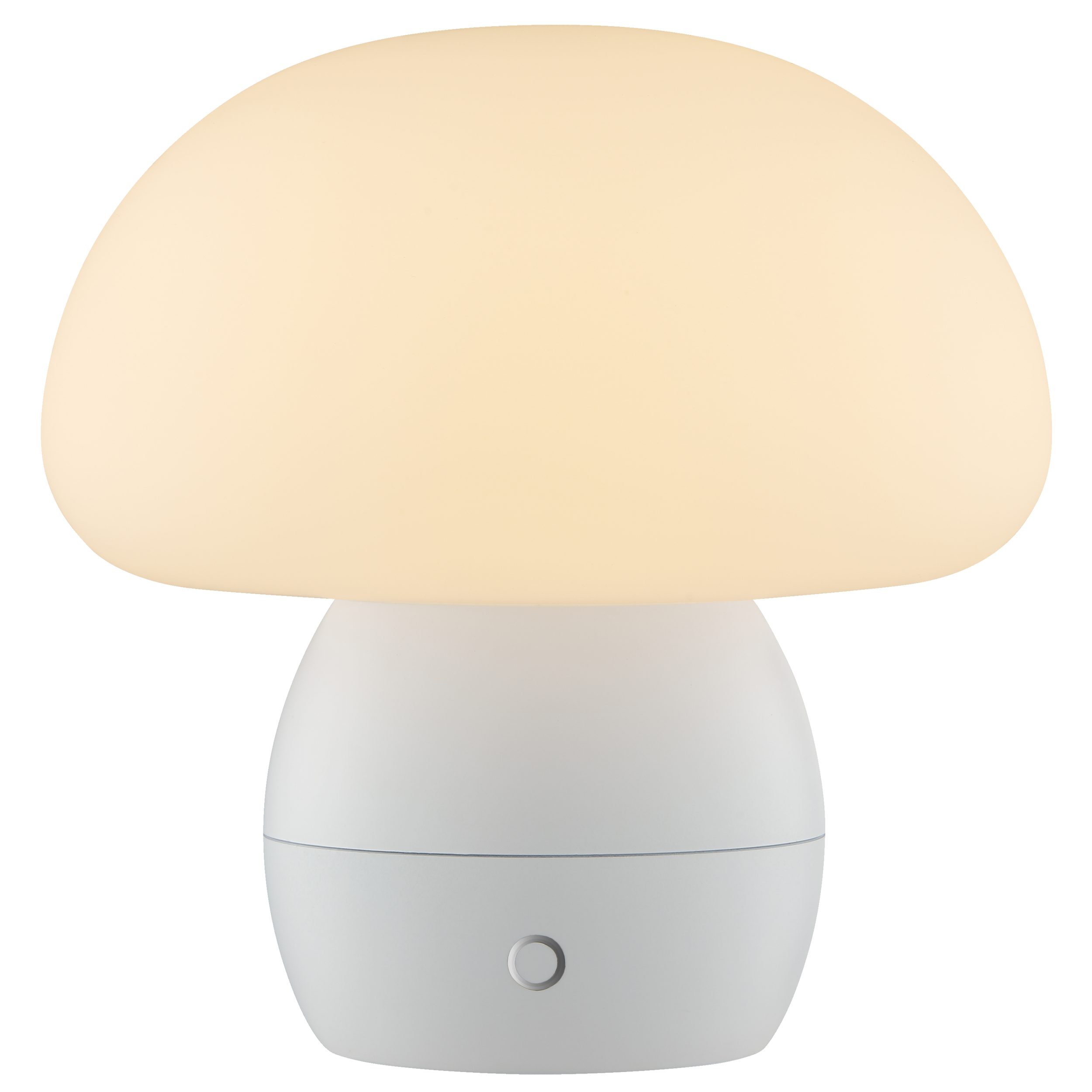 Lightbox Tischleuchte, LED fest integriert, Warmweiß, LED Akku-Pilzlampe, 22cm, 230lm, Wireless Charging, dimmbar, weiß