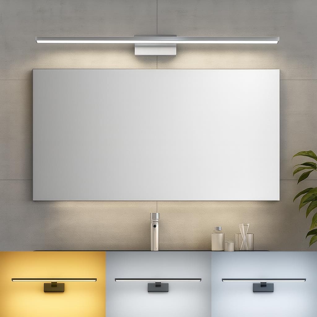 Braytron LED Spiegelleuchte LED 12 Watt Bilderleuchte Badlampe 60 cm 3CCT IP44 Wandlampe, LED fest integriert, Neutralweiß, Kaltweiß, Warmweiß, Energieeffizient, Flimmerfrei, Langlebig, 3CCT