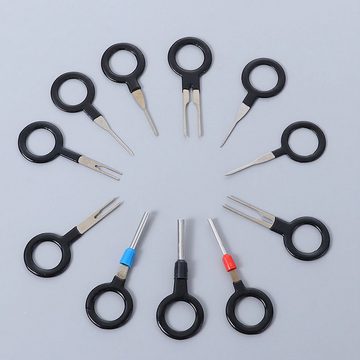 Retoo Werkzeugset 11tlg. Entriegelungswerkzeug Set Auspinwerkzeug KFZ Pin Extractor, (Set, 3 Stück Rohrzangen, 4 Stück Einzelschlüssel, 4 Stück Doppelschlüssel), Hochwertige Materialien, Satz mit 11 Werkzeugen, Aus rostfreiem Stahl