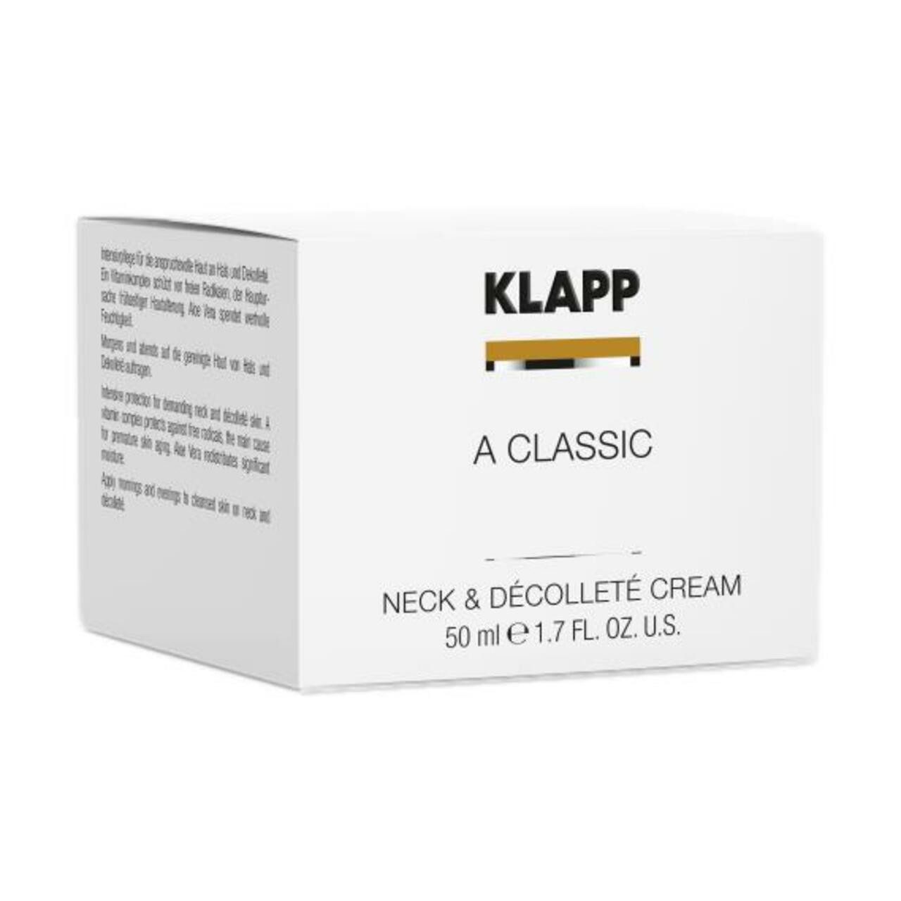 Klapp Cosmetics Bodylotion A Classic Neck & Décolleté Cream, Reichhaltige Intensivpflege für die anspruchsvolle
