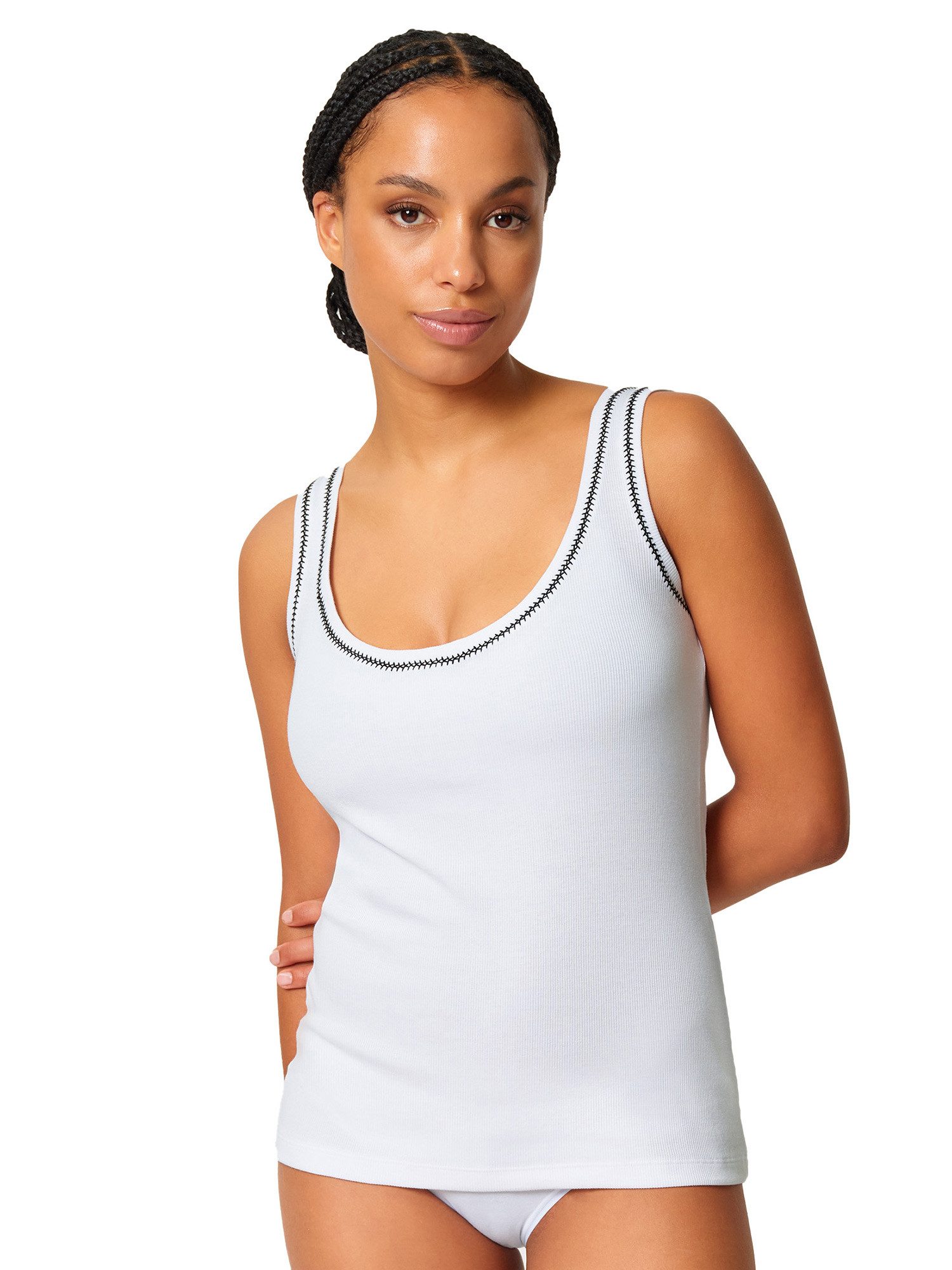 Skiny Achselhemd Damen Tanktop Rib TankTop (Stück, 1-St) Feinripp Optik