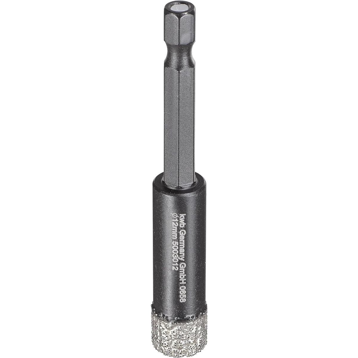 kwb Bohrer- und Bit-Set Fliesenbohrer 6-Kant,12 mm, Diamant Fliesen-Loch-Bohrer für Bohrmaschinen, Lochsäge mit E 6.3-