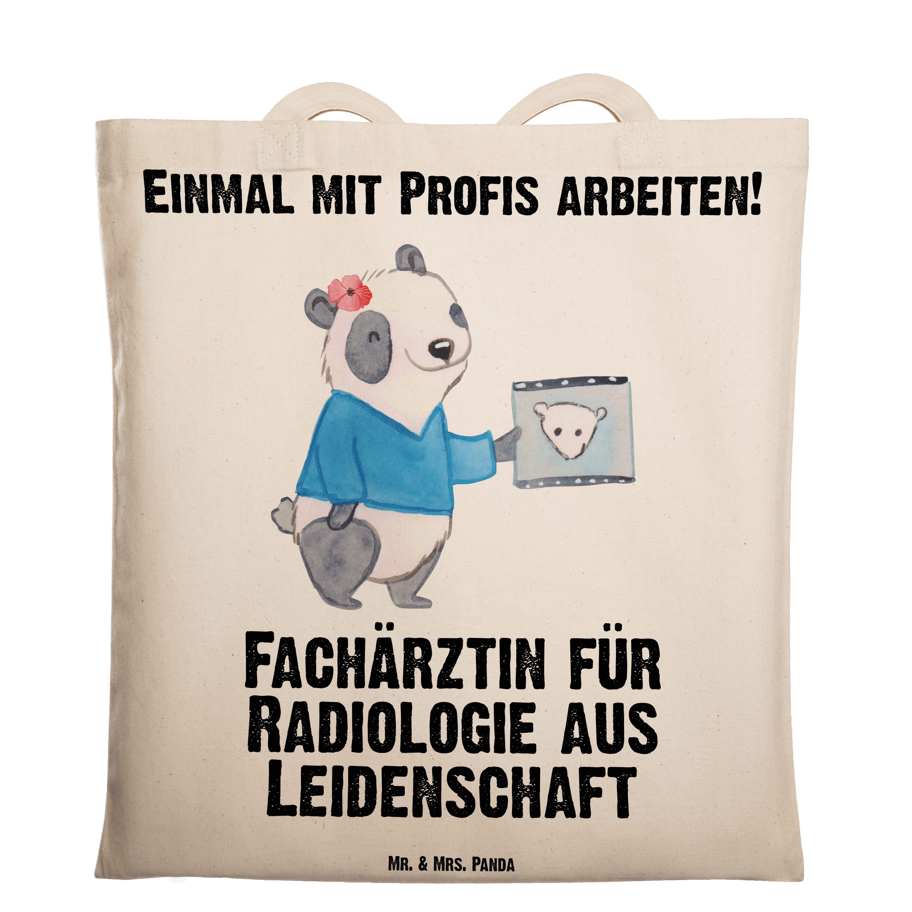 Mr. & Mrs. Panda Tragetasche (1-tlg) Radiologie - Geschenk, - für Fachärztin Leidenschaft Transparent aus