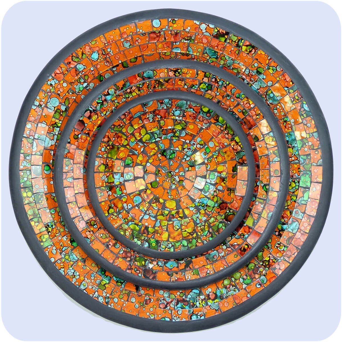 SIMANDRA Dekoschale Mosaik Schale rund (Set) klein Orange Set
