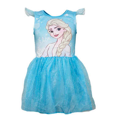Disney Tüllkleid Disney Die Eiskönigin Elsa Kinder Sommerkleid Kleid Gr. 104 bis 134
