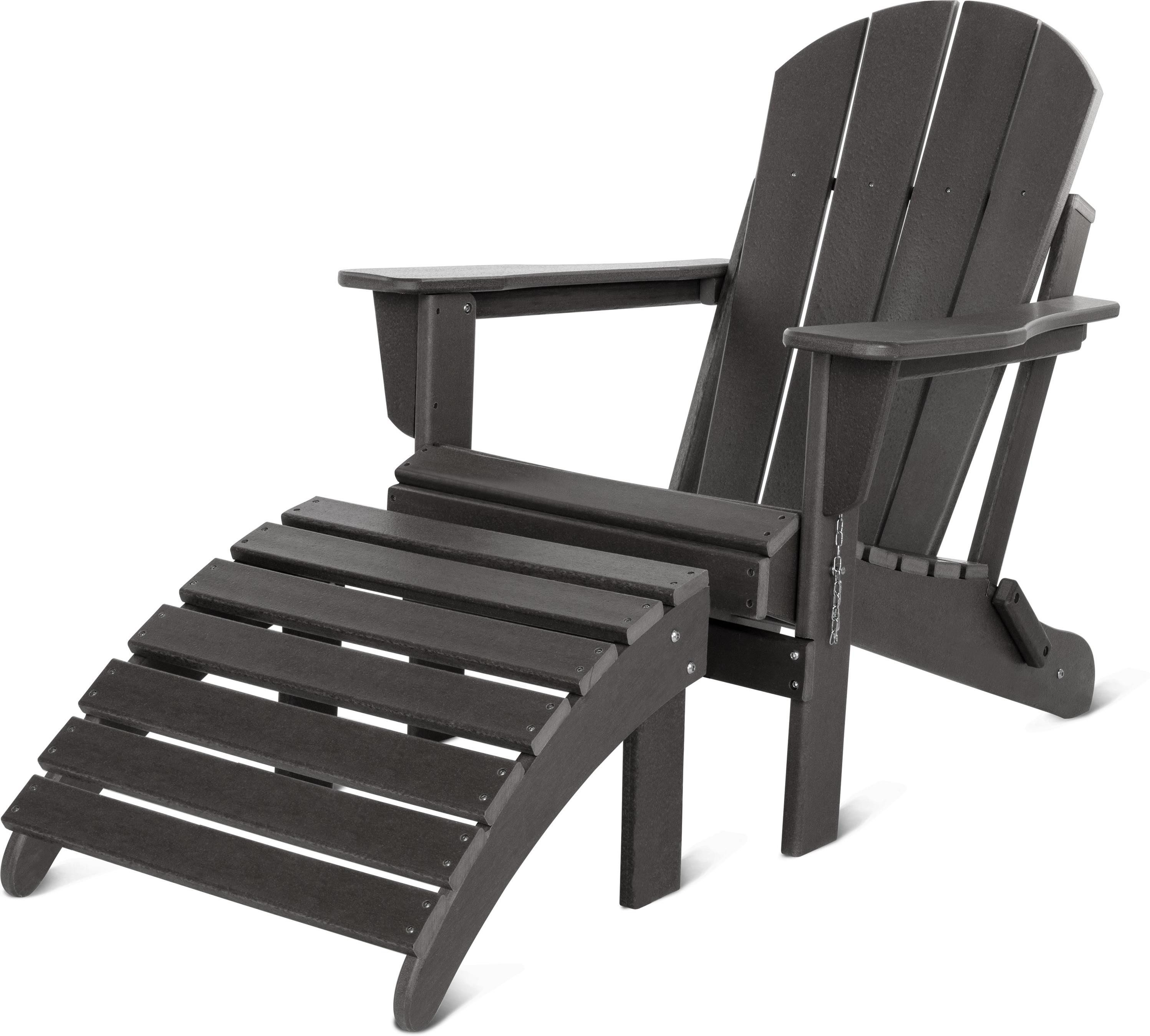 Aspero Gartenstuhl Gartenstuhl Adirondack mit Fußstütze, günstig online kaufen