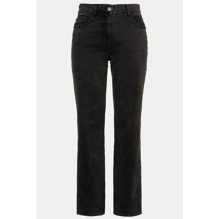 Ulla Popken 5-Pocket-Jeans bis 62 Jeans gerades Bein Wascheffekte Zipper FG10340