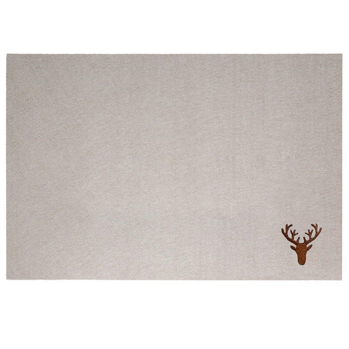 GILDE Platzset Platzset Tischset Filz mit Hirschmotiv Beige