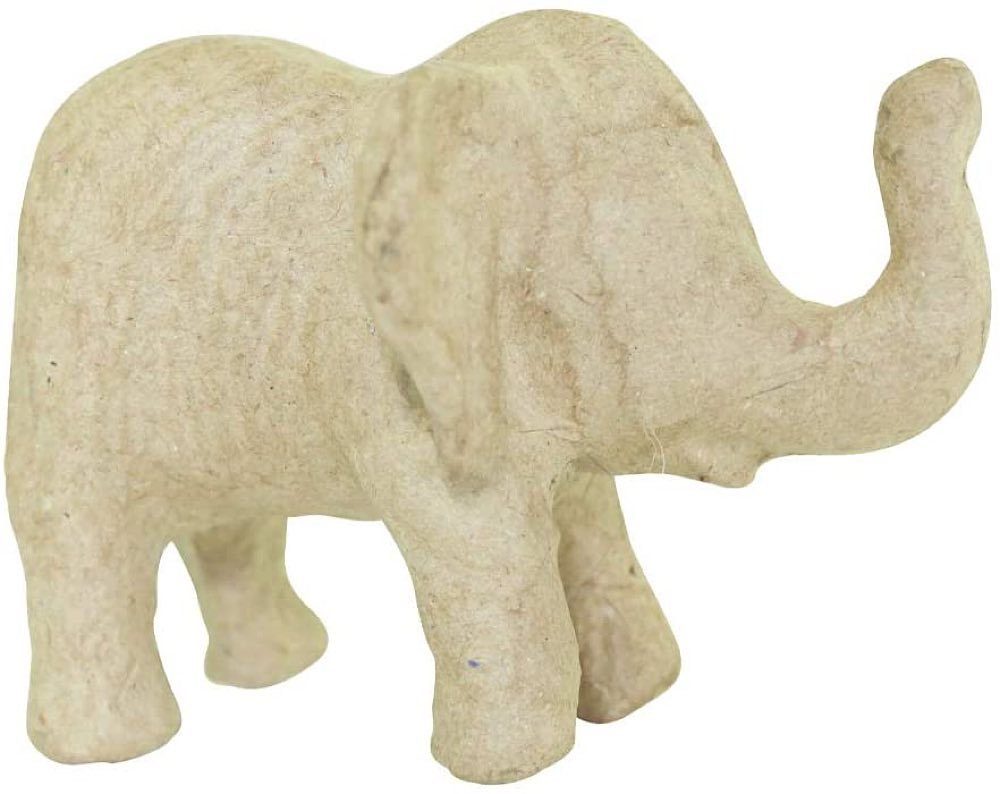 H-Erzmade Dekofigur Décopatch Figur Pappmaché Elefantenbaby XS 10x8x7c | Dekofiguren