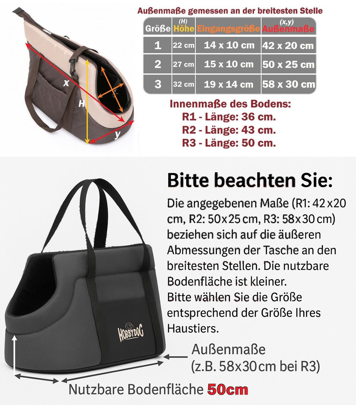 Hobbydog Hunde-Transportbox Transporttasche Hundetragetasche Katzentasche Hundetransport