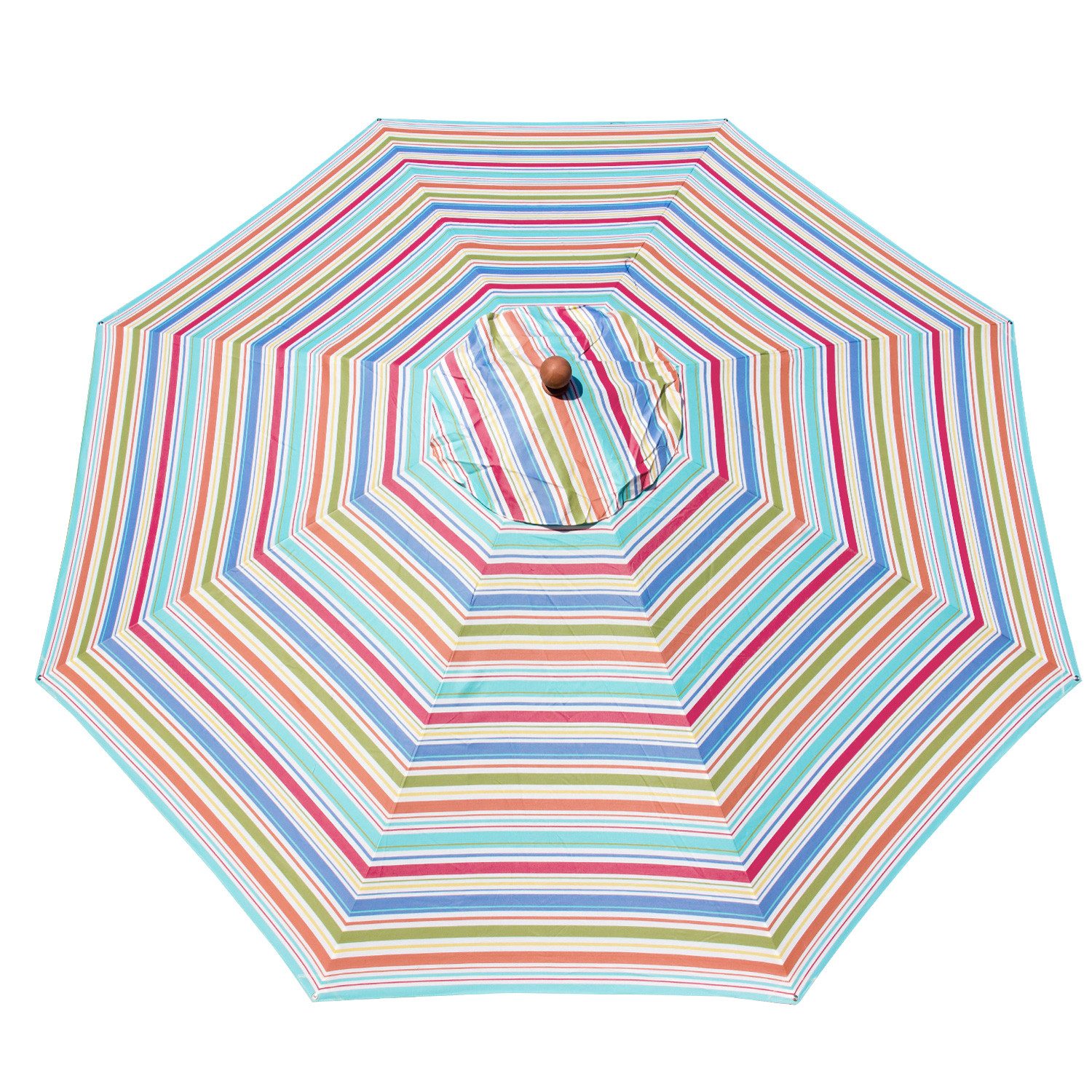 anndora-sonnenschirm Sonnenschirm 3,5 Meter rund bunt gestreift, stabile Strebenaufnahme aus Metall - witterungsbeständiger Stoff