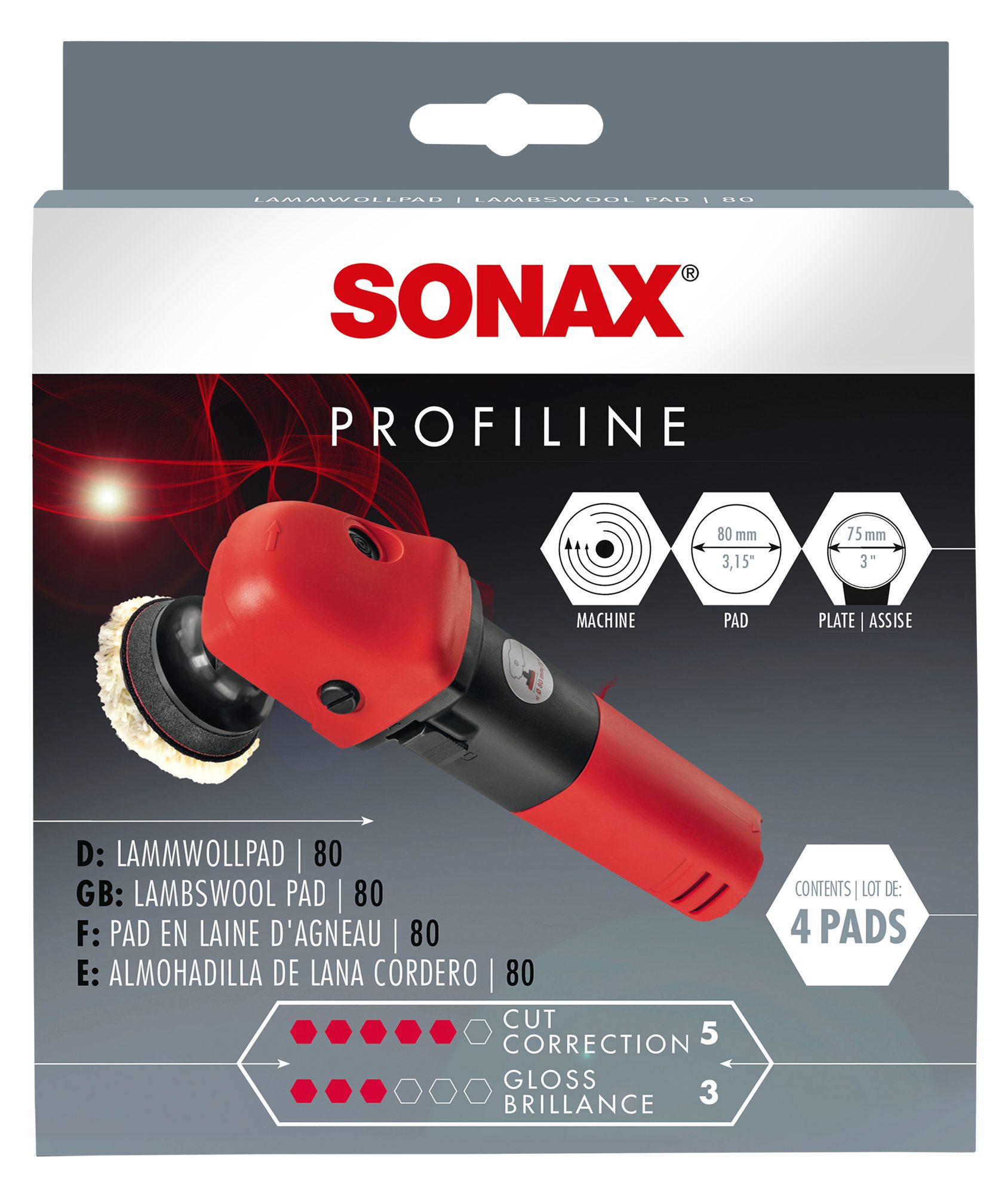 Sonax SONAX LammwollPad 80 (4er Pack) Lackpolitur