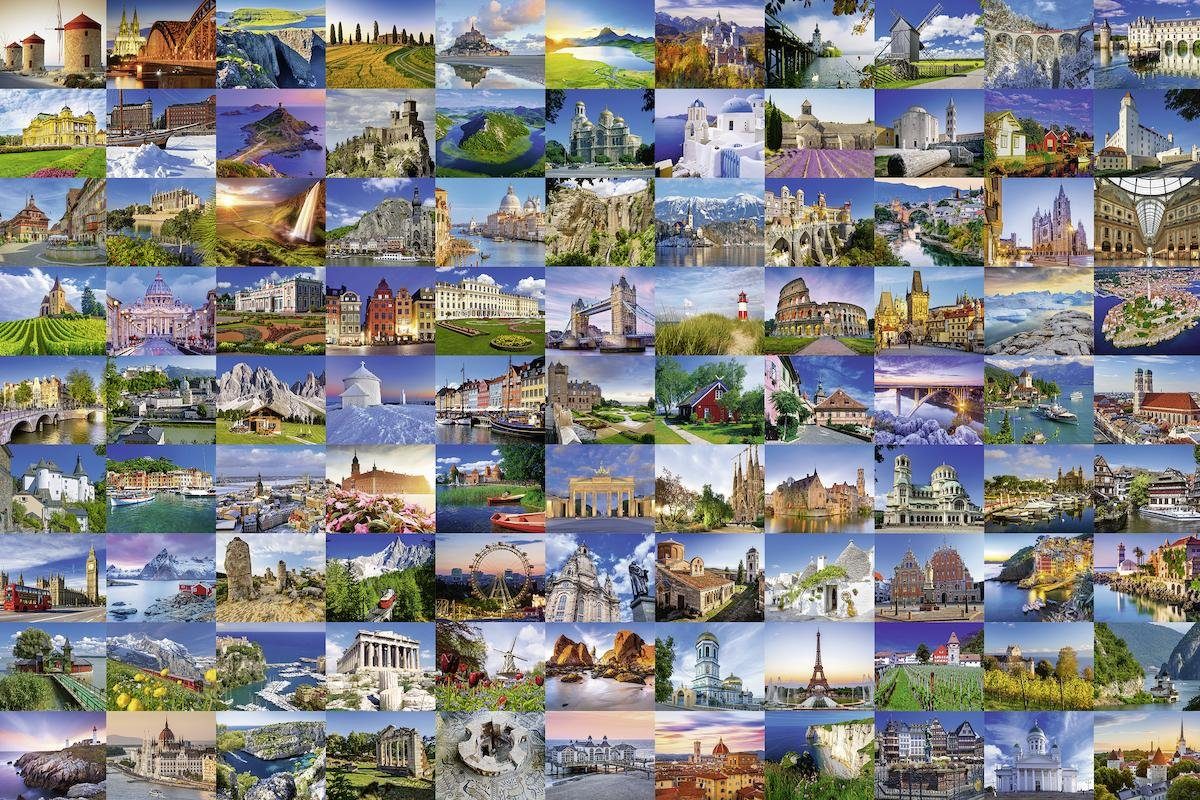 Ravensburger Puzzle 99 Beautiful Places in Europe, 3000 Puzzleteile, Made in Germany