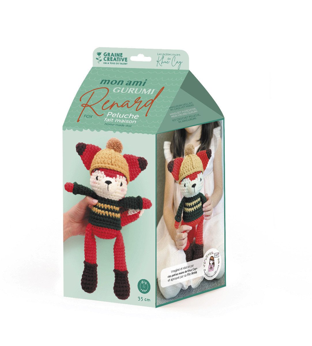 Graine Creative Kreativset DIY Häkelset für Puppe "Fuchs", (1-tlg), Mit Anleitung, ca.35cm Hoch