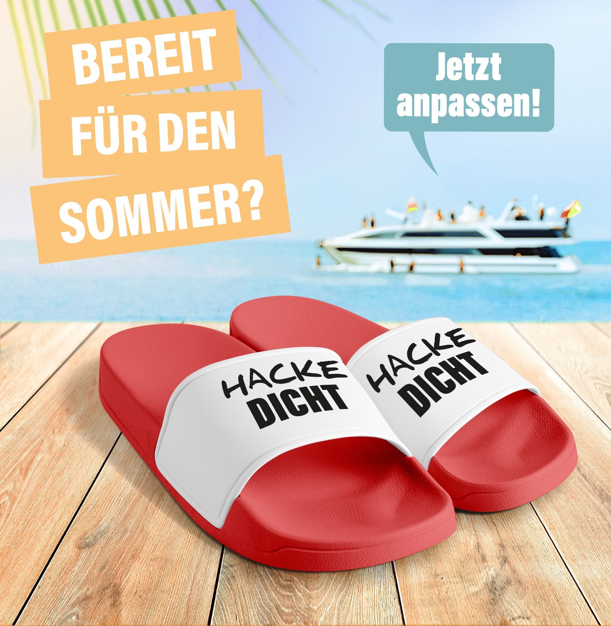 MoonWorks Badeschlappen Badelatschen Unisex mit Aufdruck günstig online kaufen