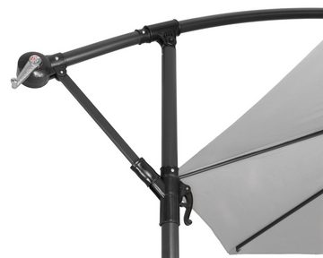 ONDIS24 Ampelschirm Sonnenschirm 3 Meter mit Kurbel, Gestell aus Stahl, abknickbar, bis zu 45° Grad neigbar, 100% Polyester, mit Kreuzständer, UV 50