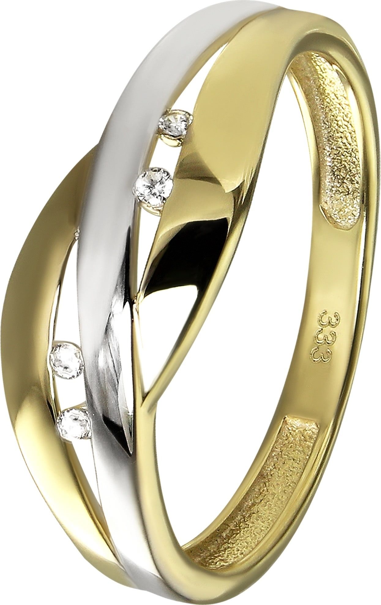 GoldDream Goldring GoldDream Gold Ring Bicolor Gr.58 (Fingerring), Damen Ring Bicolor, 58 (18,5), 333 Gelbgold, 333 Weißgold - 8 Kt, gold