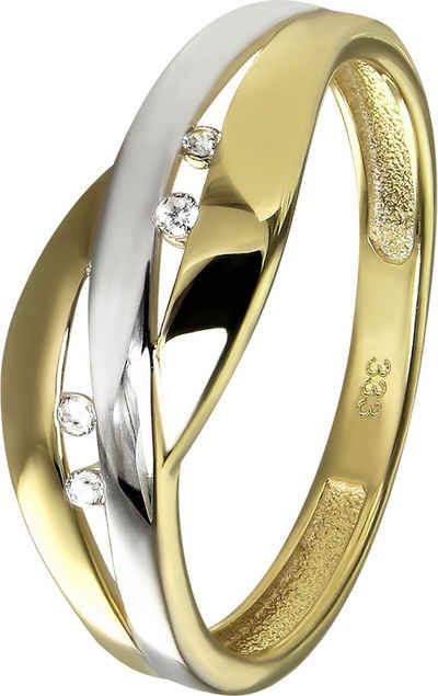 GoldDream Goldring GoldDream Gold Ring Bicolor Gr.54 (Fingerring), Damen Ring Bicolor, 54 (17,2), 333 Gelbgold, 333 Weißgold - 8 Kt, gold