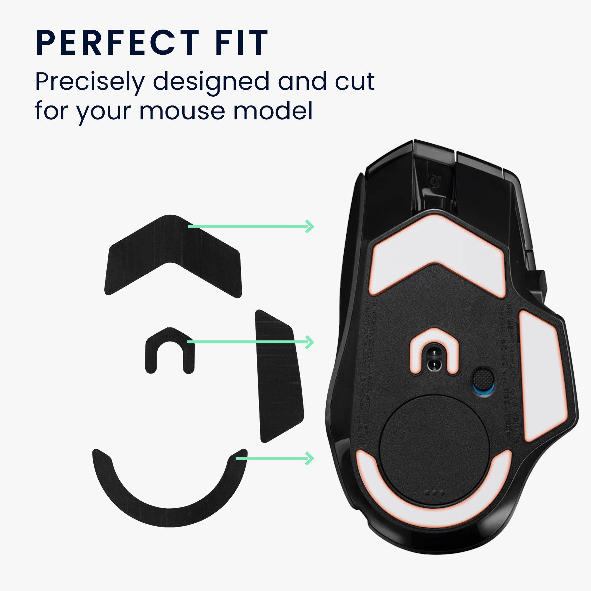 kwmobile Mauskabel-Halterung Mouse Feet Sticker für Logitech G502 X Plus, (1-tlg., Ersatz Glider Mausfüße passgenau - Glides in Schwarz)