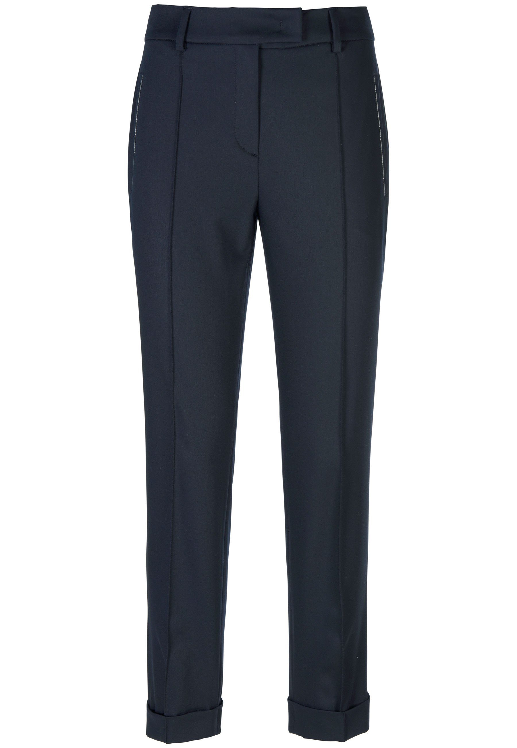 Basler 7/8-Hose mit blaumeliert Ziernähten Trousers