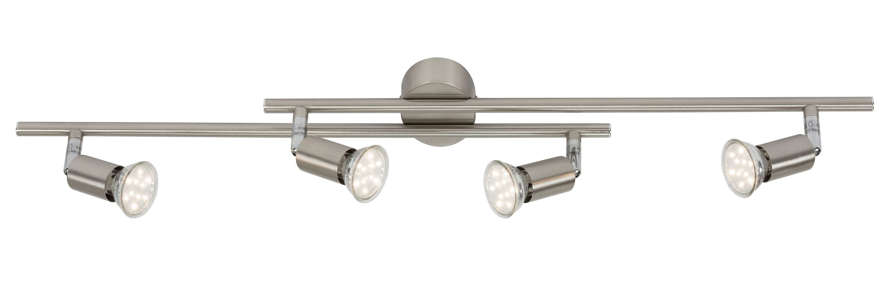 LED Deckenlampe Leuchten Deckenspots wechselbar, Briloner 2767-042, matt-nickel, GU10, Warmweiß, LED