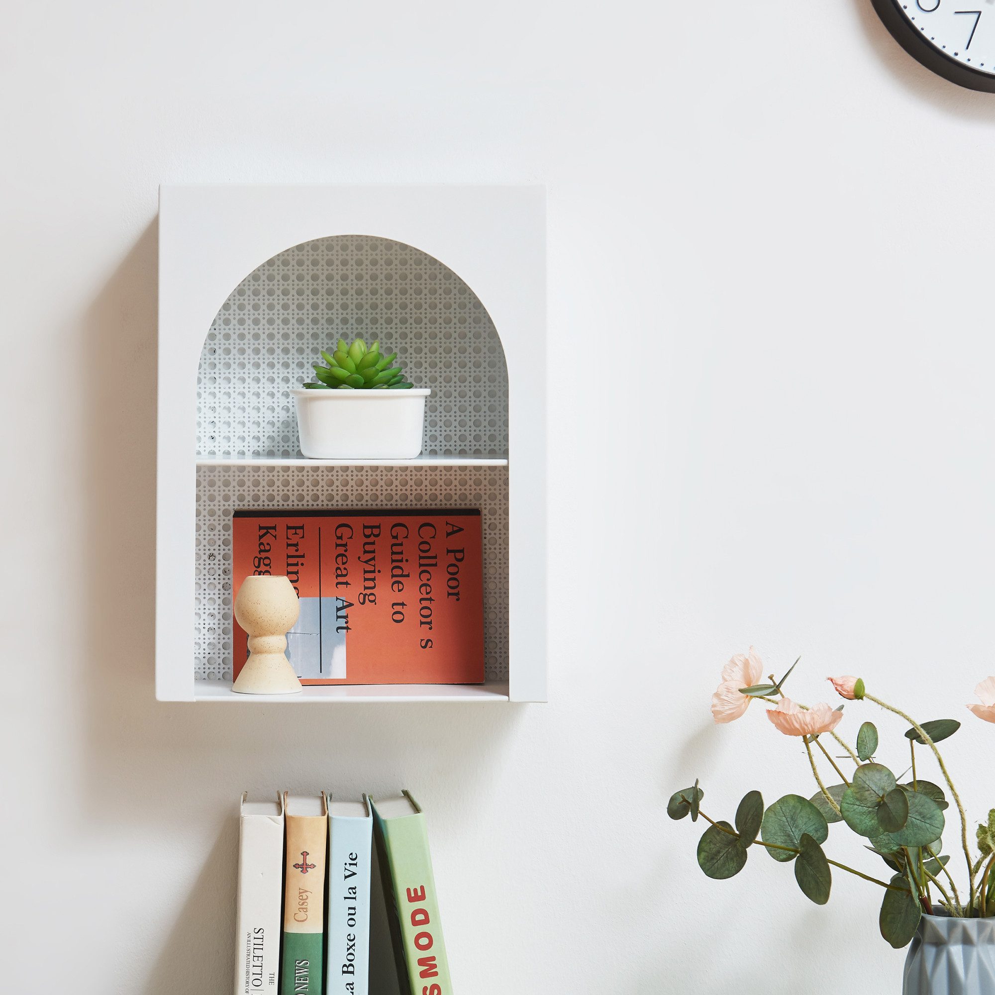 en.casa Wandregal, »Jäller« Metall 40 x 30 x 13 cm Weiß günstig online kaufen