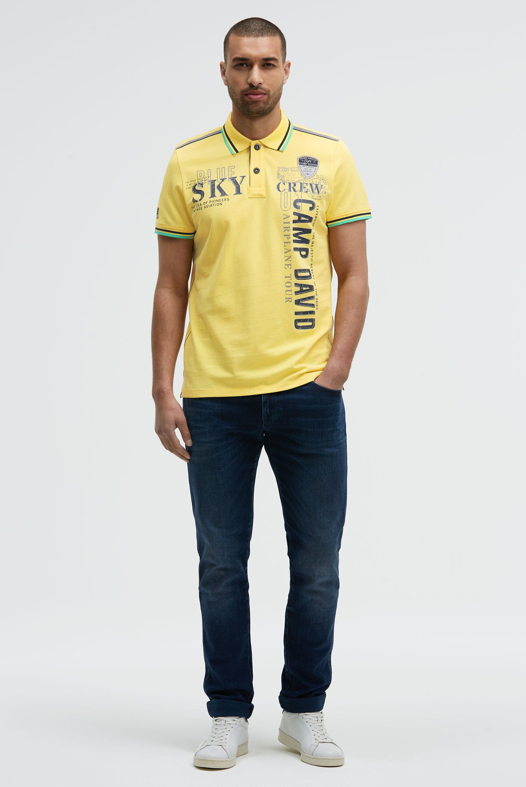 CAMP DAVID Poloshirt mit Seitenschlitze