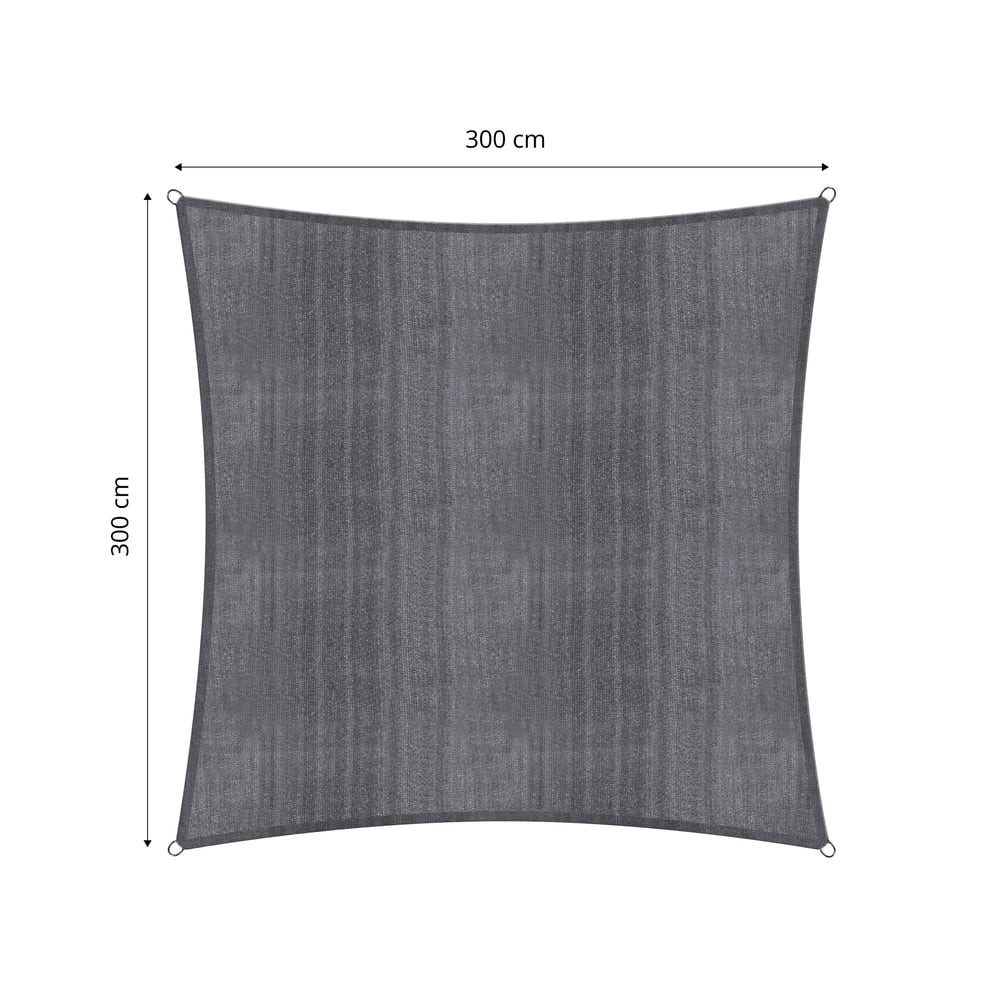 Lumaland sunshade sail including fastening ropes 3x3m