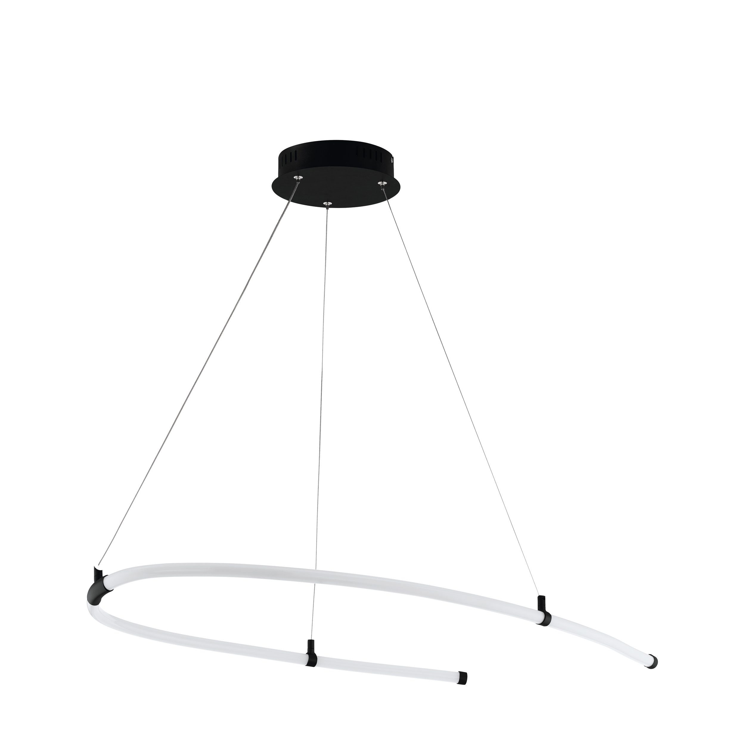 EGLO LED-Hängeleuchte Alamedilla, Leuchtmittel inklusive, LED Pendelleuchte Esstisch Stahl schwarz Kunststoff weiß schwarz