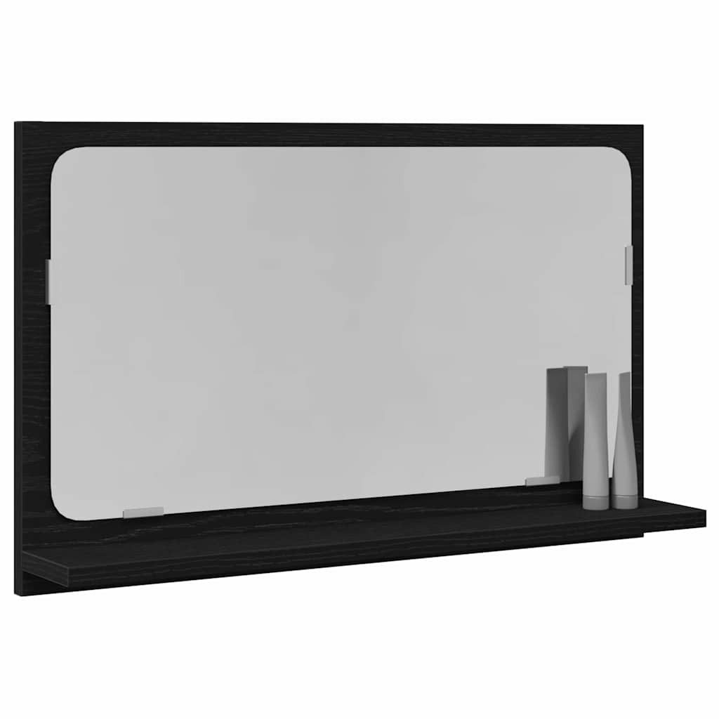 vidaXL Badezimmerspiegelschrank Spiegelablage Schwarz Eichen-Optik 60 x 10,5 x 37 cm (1-St)