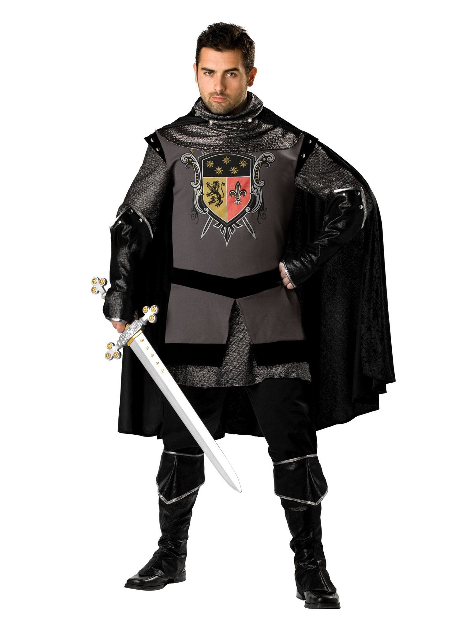 In Character Kostüm Schwarzer Ritter, Hochwertige Verkleidung, die Euch in vergangene Zeiten zurückversetzt