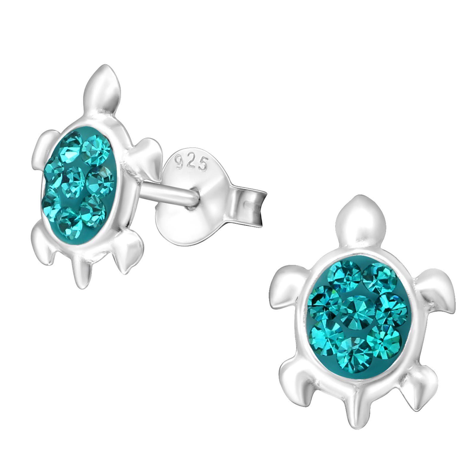 schmuck23 Ohrstecker-Set Kinder Ohrringe Schildkröte 925 Silber, Kinderohrringe