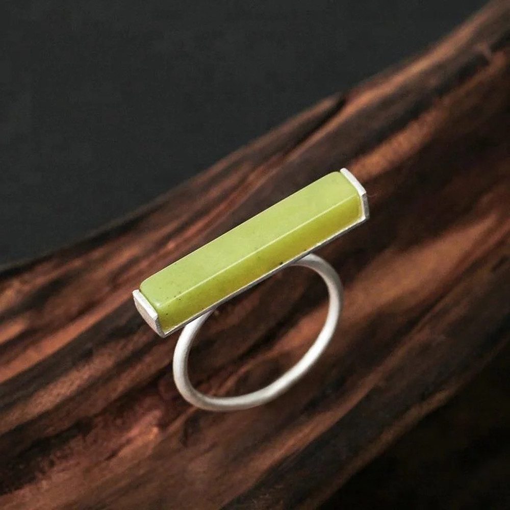 Runde Perlé Silberring offener verstellbarer Ring, geometrischer Ring, hand günstig online kaufen