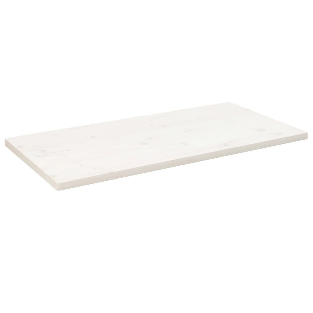 furnicato Tischplatte Weiß 100x60x2,5 cm Massivholz Kiefer Rechteckig (1 St)
