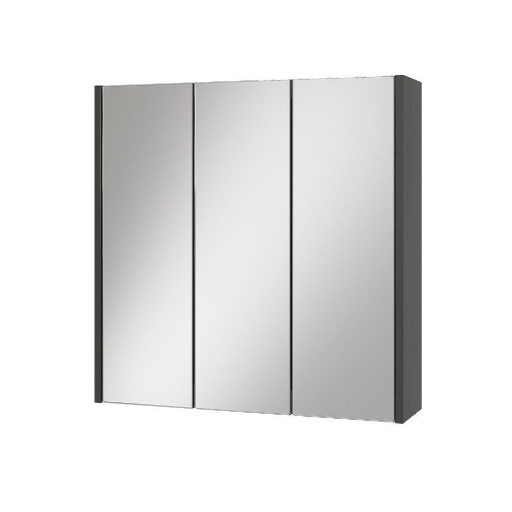 Vicco Badezimmerspiegelschrank Majest, Anthrazit, 67.4 x 68 cm mit 3 Spiegeltüren (1-St)