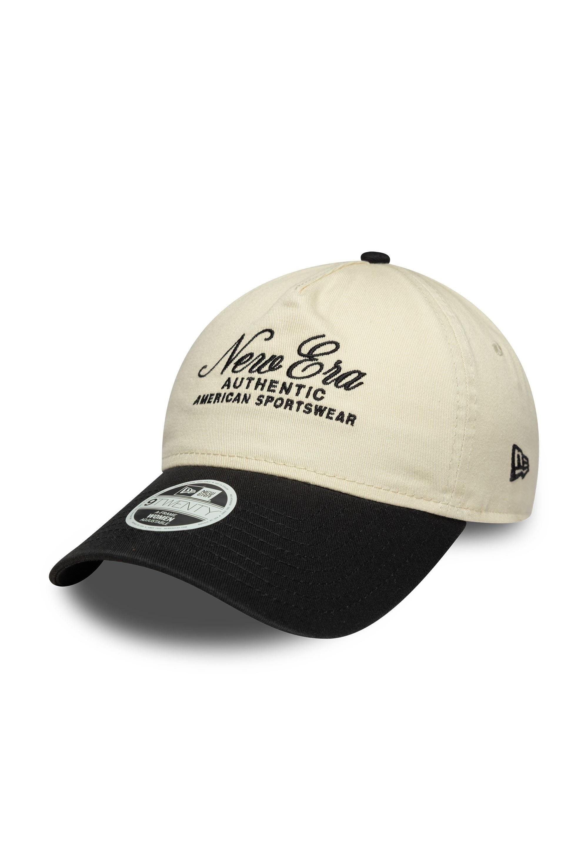 Baseball Cap New Era Script 9Twenty Women A-Frame Cap Beige Schwarz