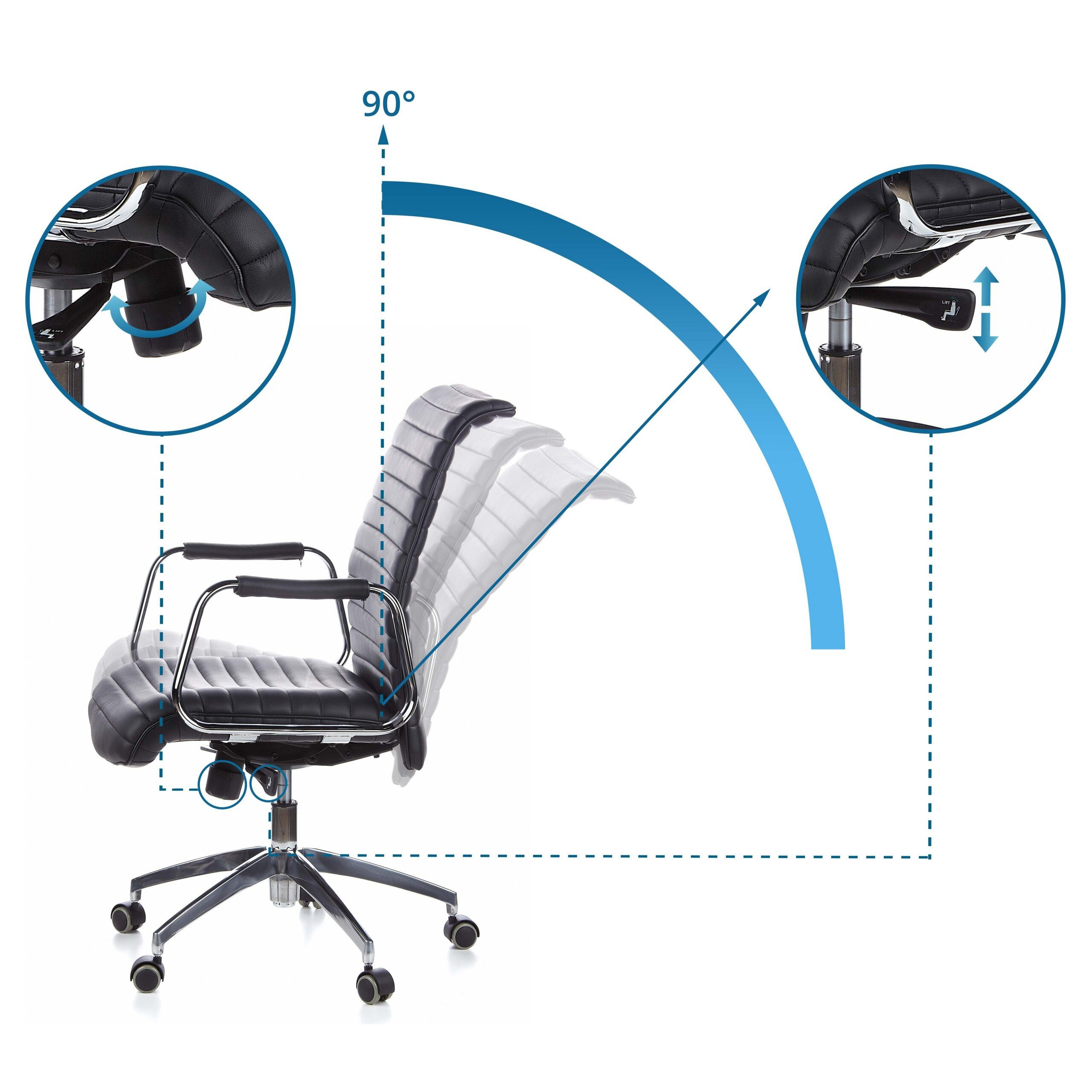 hjh OFFICE Chefsessel Profi Chefsessel Aspera 10 Leder mit Armlehnen, Drehstuhl Bürostuhl ergonomisch