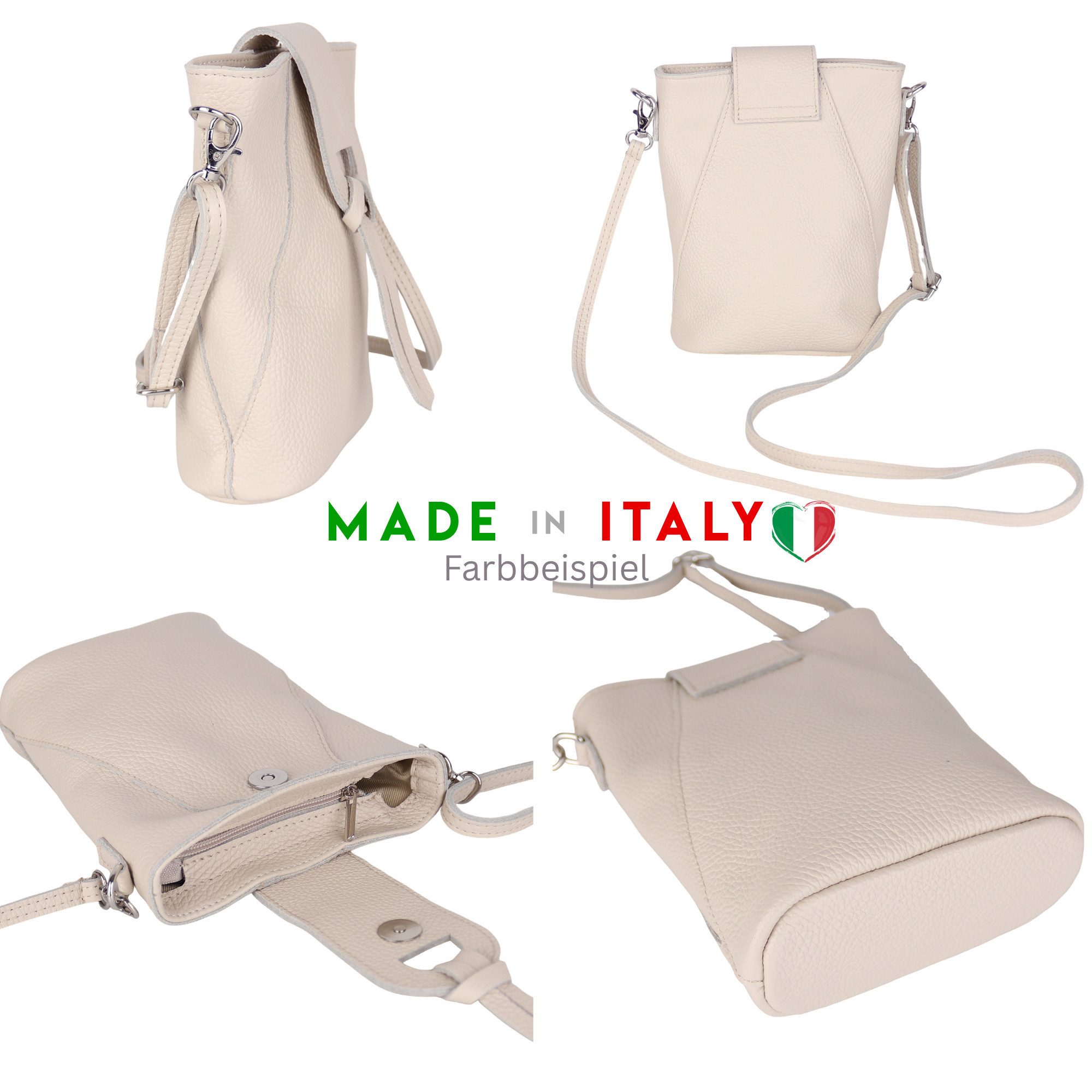 MIRROSI Umhängetasche Damen Crossbody Bag, Echtleder Made In Italy, 14,5x19 günstig online kaufen