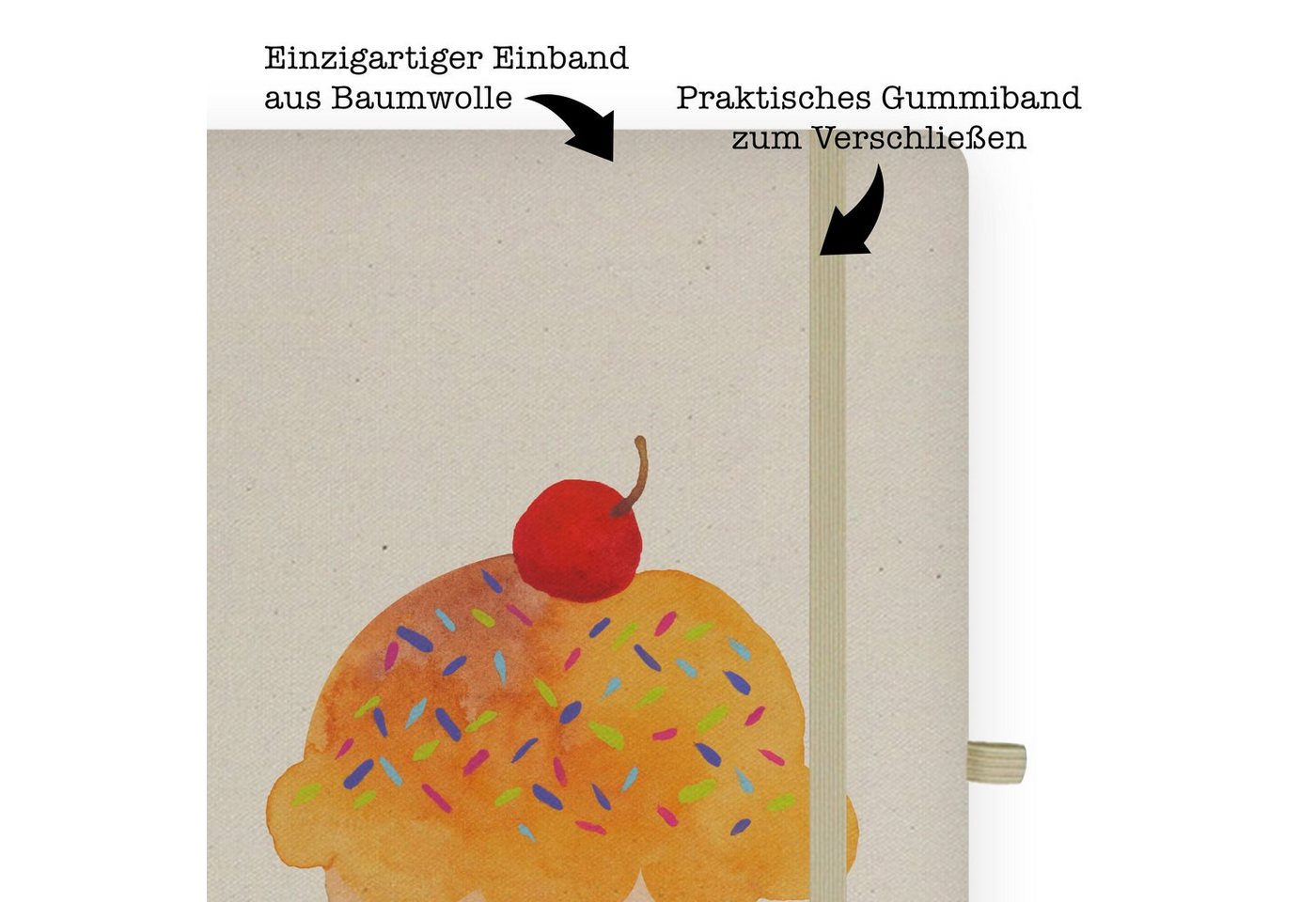 Thumbnail - Mr. & Mrs. Panda Notizbuch Cupcake - Transparent - Geschenk, Journal, Skizzenbuch, Schreibbuch, Mr. & Mrs. Panda, Bezaub...