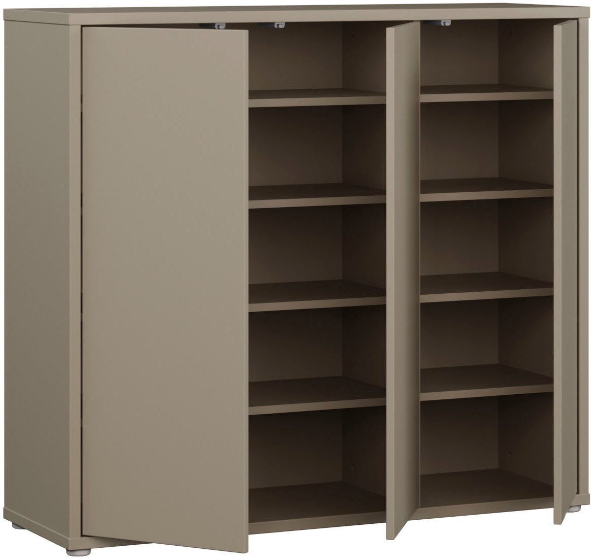 FORTE Schuhschrank Alice Springs, Schuhschrank, Platz für 20 Paar Schuhe, 3 Türen (B/H/T 109,2/99,1/34,9 cm) Stauraumschrank, Mehrzweckschrank, grifflose Front, – Bild 5 von 5