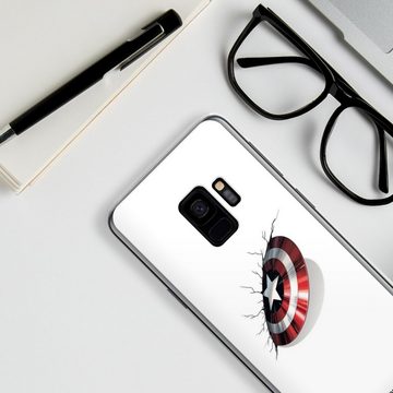 DeinDesign Handyhülle Captain America Offizielles Lizenzprodukt Marvel, Samsung Galaxy S9 Silikon Hülle Bumper Case Handy Schutzhülle