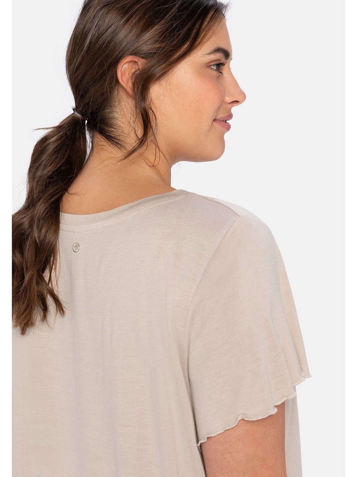 Sheego T-Shirt Große Größen mit Flügelärmeln