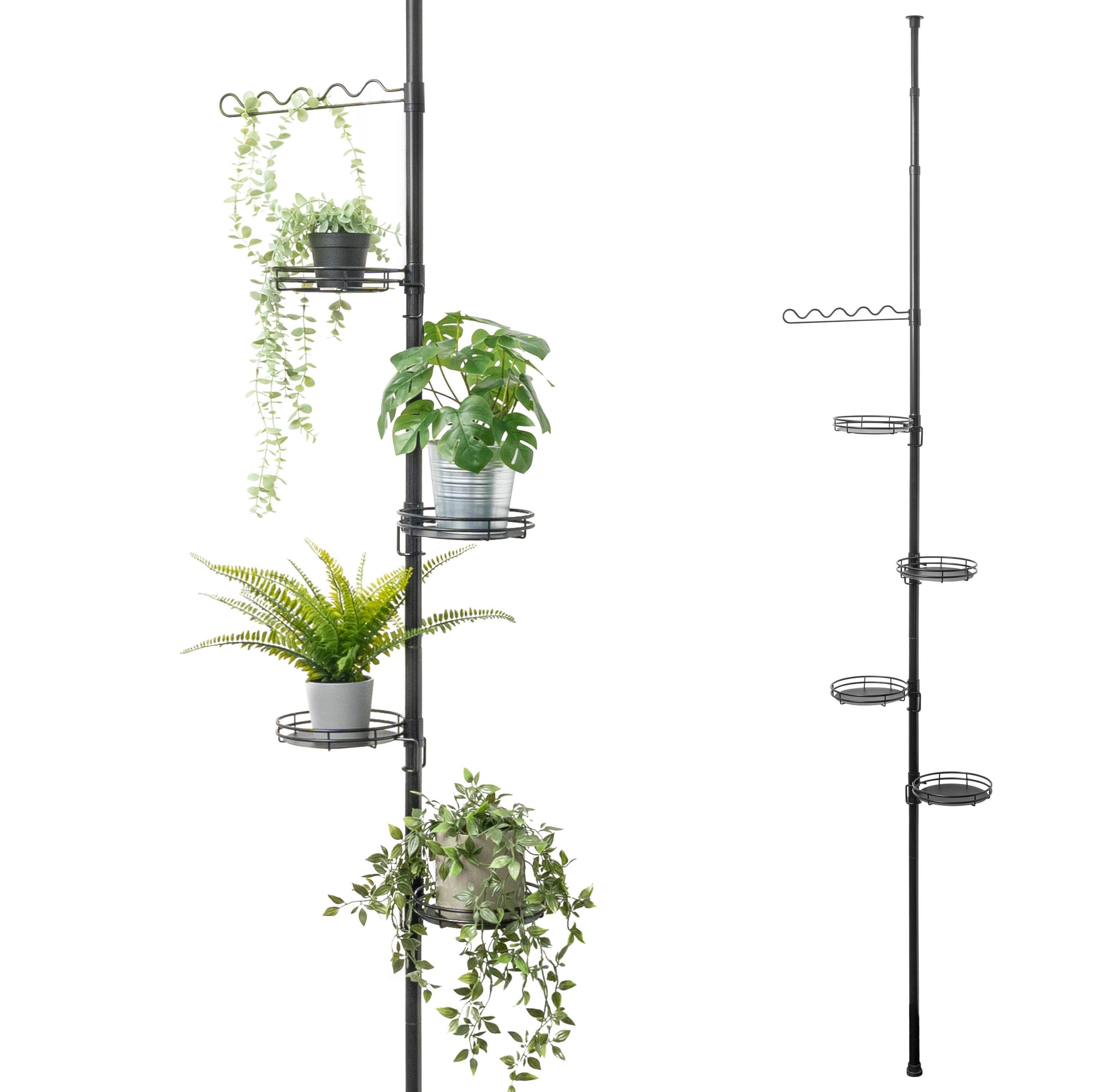 bremermann Blumenständer Teleskop-Blumenregal mit 4 Ablagen, Blumentreppe höhenverstellbar
